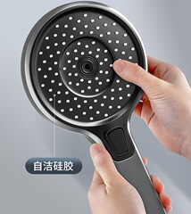 Cross-border foreign trade gun ash handheld pressure shower large panel silicone water outlet shower head home shower head