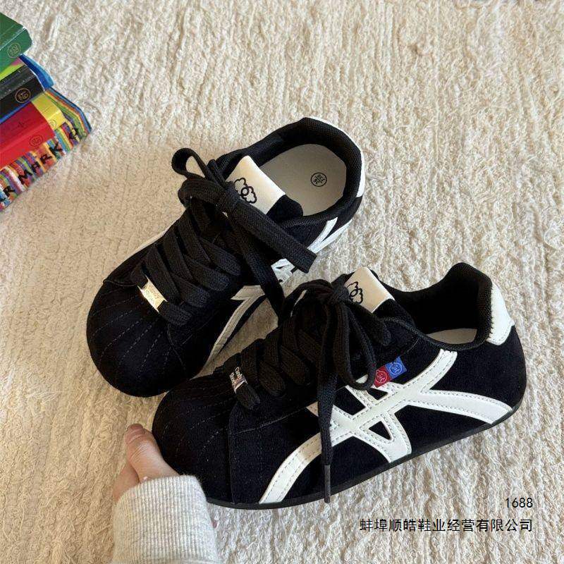 2026 Maillard Brown New Style Thin-Soled Soft-Soled Retro Casual Shoes That Look Great and Are Comfortable for the Feet in Autumn, Round-Toe Sneakers