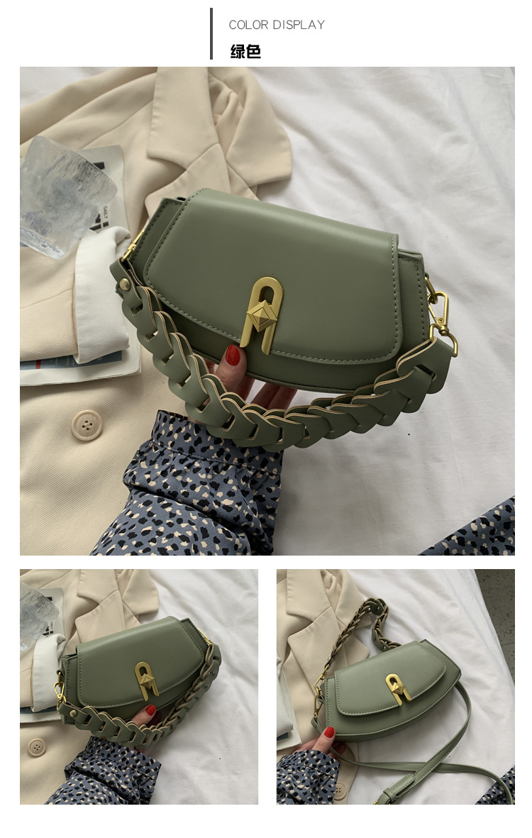 Medium Pu Leather Square Bag Fan -shaped Fashion Handbag display picture 6