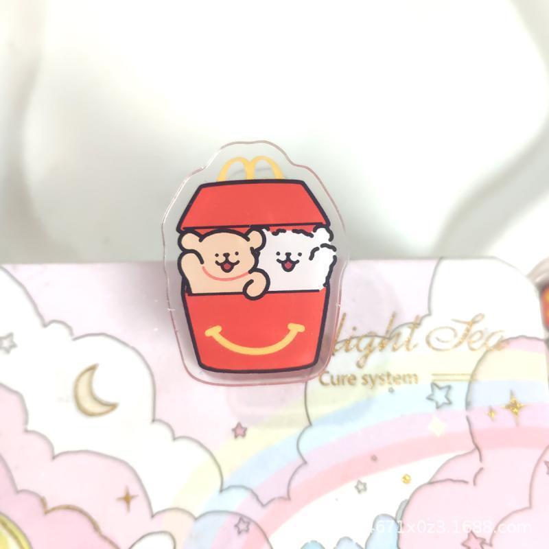 透明アクリルppクリップライン子犬ポテトチップスハンバーガー漫画クリエイティブクリップ試巻クリップ便箋クリップ|undefined