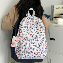 キャンパスのかわいい百合かばんの小さい清新な漫画のカジュアルな女子学生のリュックサックの大容量の中学高校のマイナスのリュックサック
