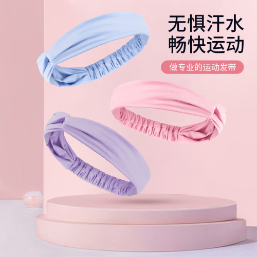 Wholesale Outdoor Fitness Yoga Running Sweatband Headband for Tennis Badminton Breathable Anti-Slip Sports Headband