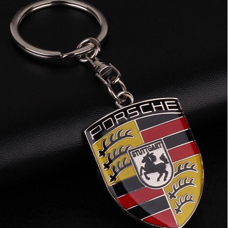 Cross-Border Internet Celebrity Metal Hollow Colorful Car Logo Keychain Small Pendant Foreign Trade Car Logo Car Pendant Accessories in Stock