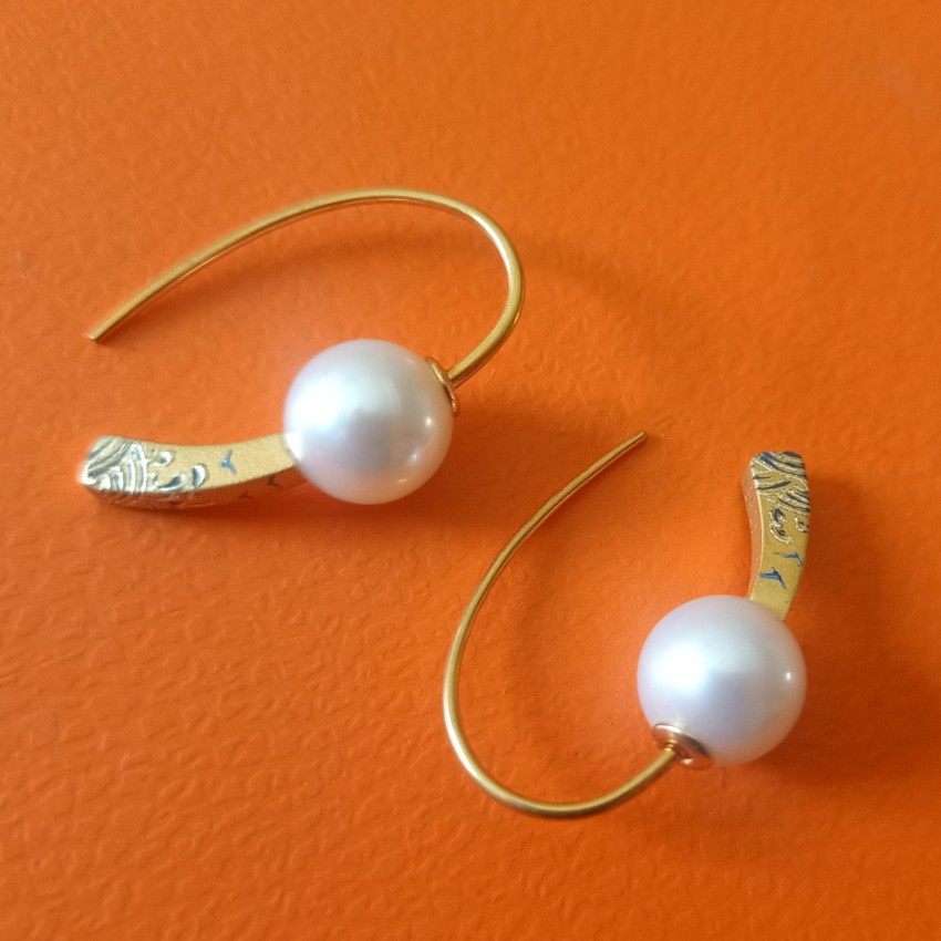 25mm 실버 진주 귀 고리 005
