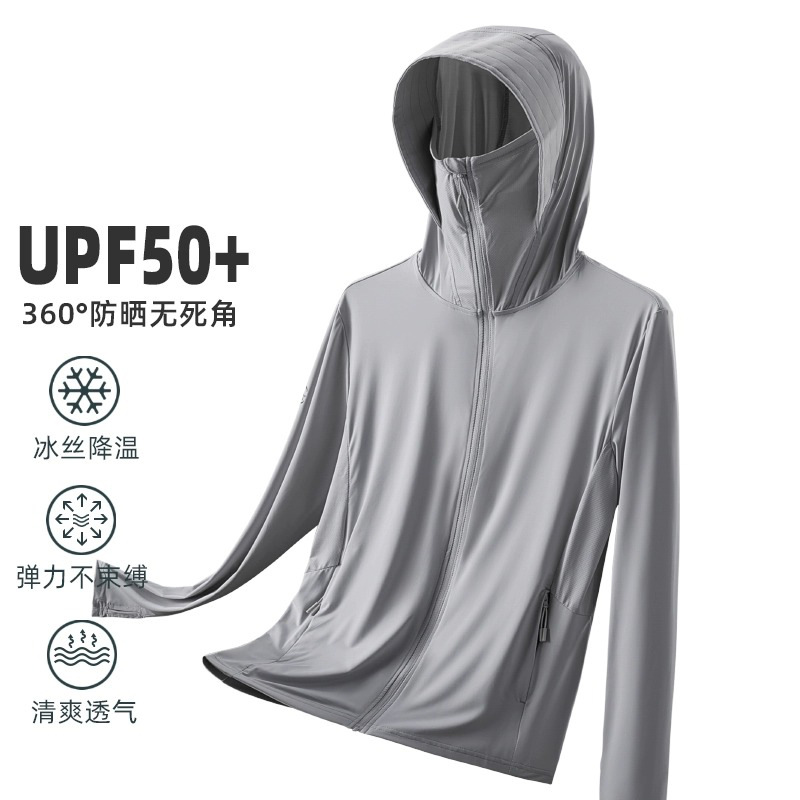 Ice Silk Sunscreen Clothing Men's Summer Anti-ultraviolet Breathable Thin Outdoor Riding Fishing Special Sunscreen Clothing Jacket