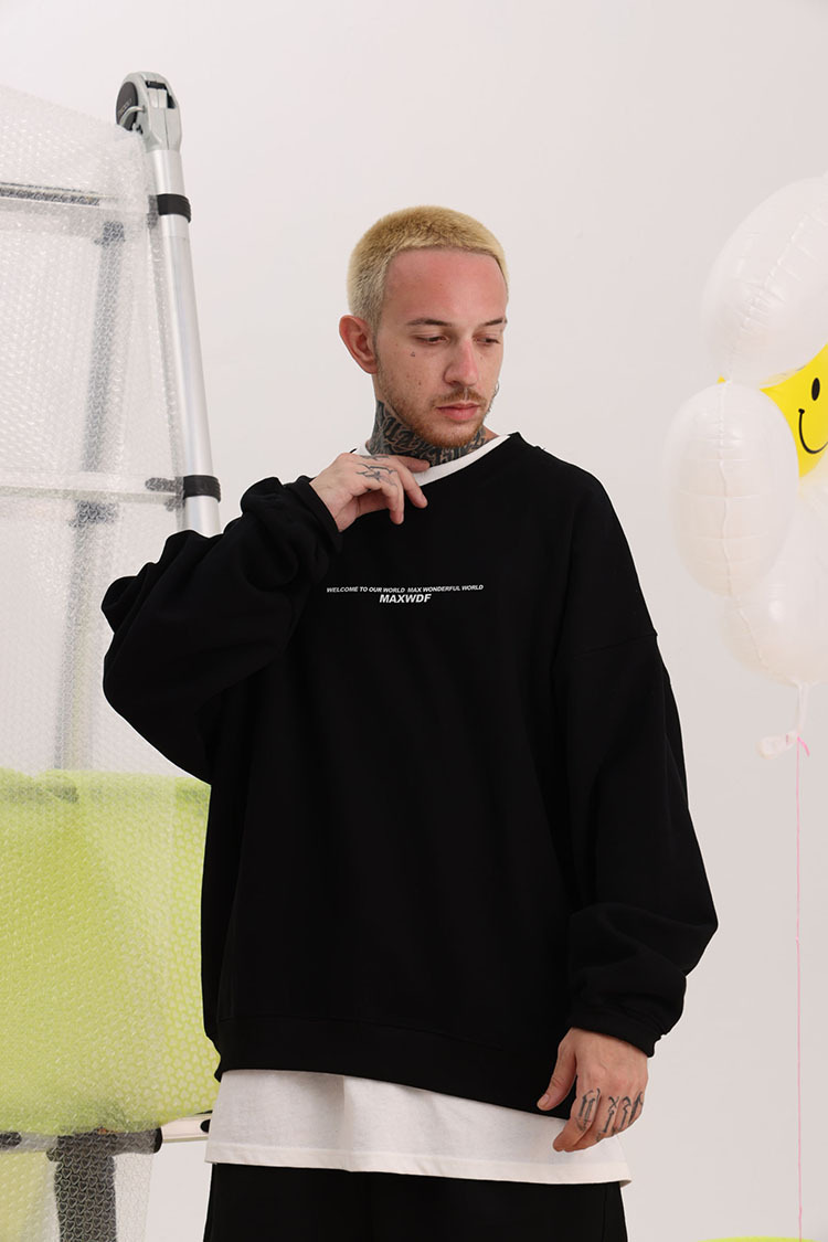 Men's Clothing round neck pullover sweatshirt original Dongshankou design couple style heavyweight high street Japanese style_voghion.com