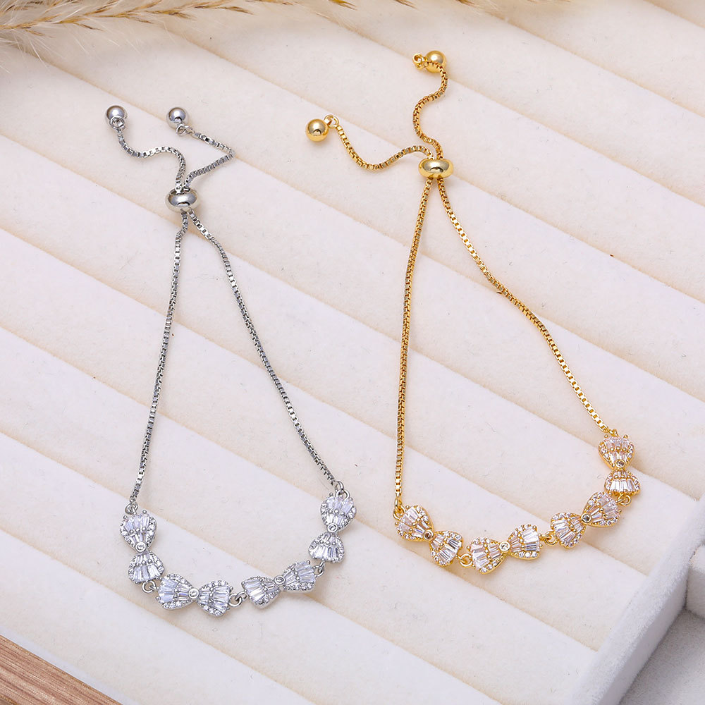 Zircon Bow Patchwork Bracelet Light Luxury High End Feel Exquisite Simple Versatile Jewelry For Commuting_voghion.com