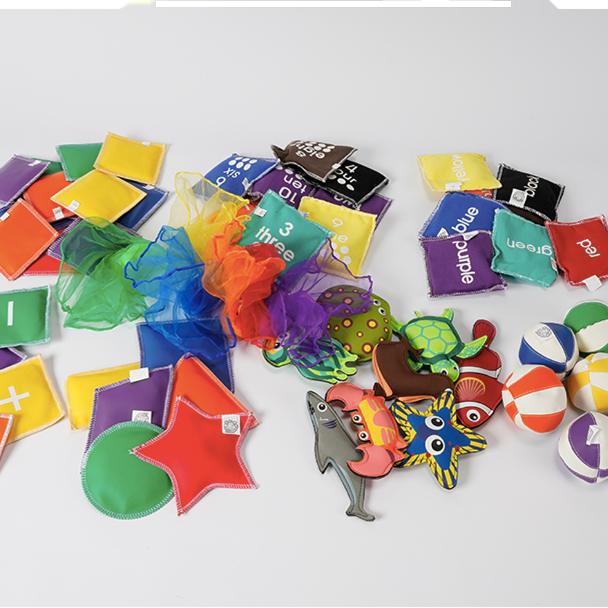 bolsa de arena cuadrada de corteza educación temprana para niños bolsa de arena plana jardín de infantes entrenamiento sensorial lanzar bolsa de frijoles de piel de niños pequeños