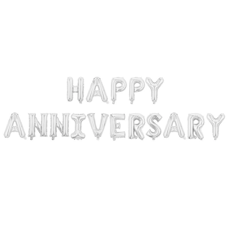 Свадебный юбилейный набор шариков Happy Anniversary алюминиевая пленка гелиевый набор