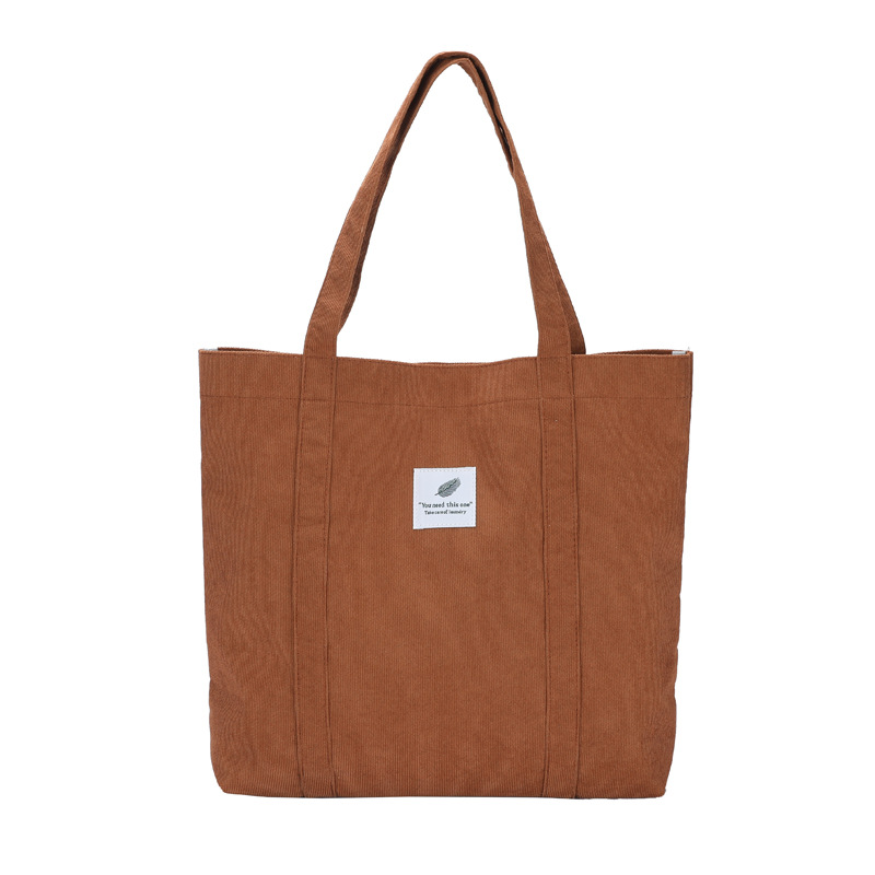 Bolso tote de pana vintage estilo chic, bolso grande de hombro para verano, retro, para estudiantes image 6