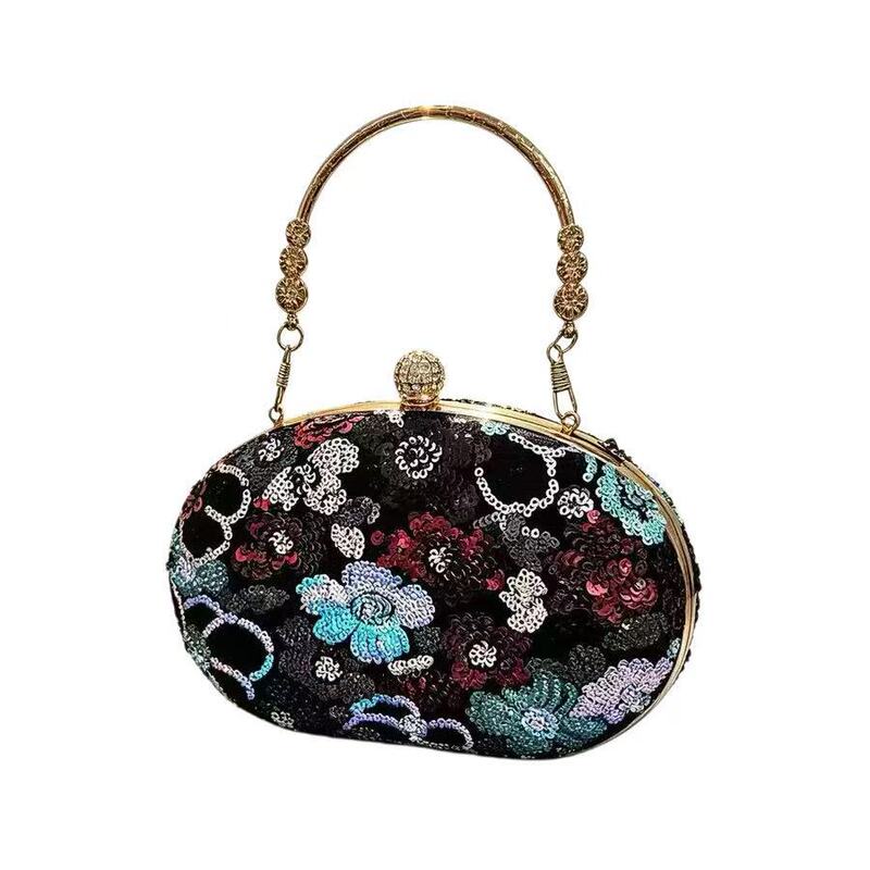 Cross-Border Hot-Selling Glitter Sequin Embroidered Beaded Decorative Clutch Bag for Women, Fashionable and Elegant Mobile Phone Bag Wholesale