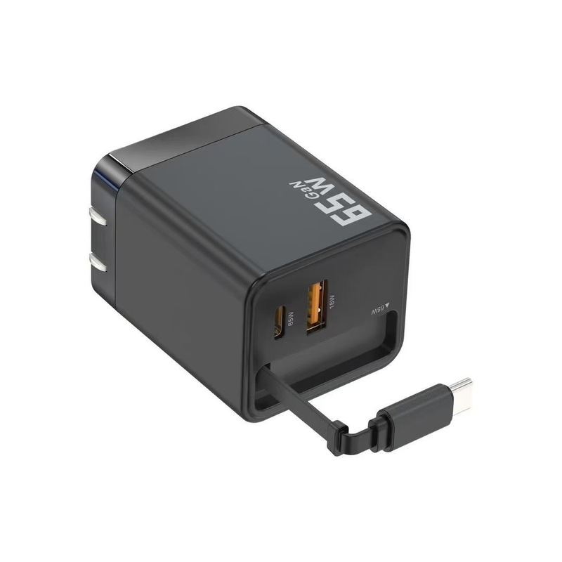 pd65W窒化ガリウム伸縮式充電器65W伸縮式ケーブルA+C充電器 ノートパソコン携帯電話充電器|undefined