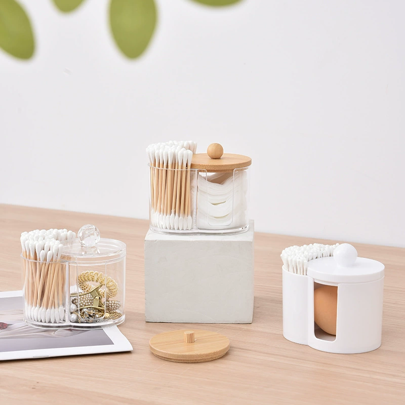 Коробка для хранения ватного тампона PS Портативный контейнер с двойным отверстием