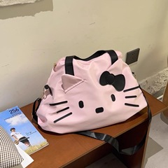 大容量手提短途旅行袋KT出差行李包凯蒂猫休闲单肩包卡通斜挎包女