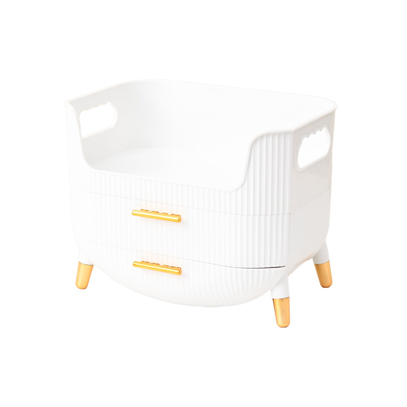 Caja de almacenamiento de cosméticos Caja de almacenamiento de tocador de alta gama de lujo ligero Productos para el cuidado de la piel Lápiz labial Máscara Marco de acabado a prueba de polvo