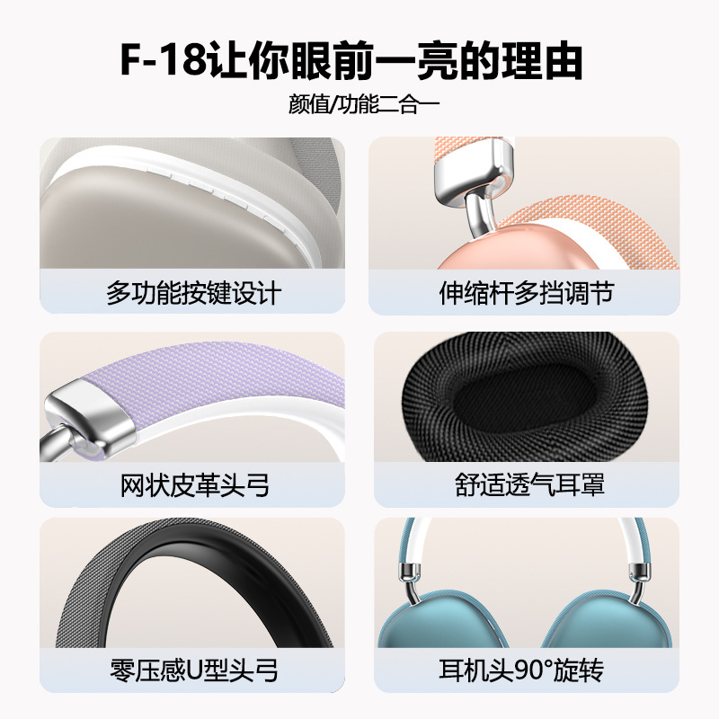 Fábrica F18MAX auriculares Bluetooth inalámbricos de larga duración para teléfonos móviles de Amazon nuevo modelo privado image 4
