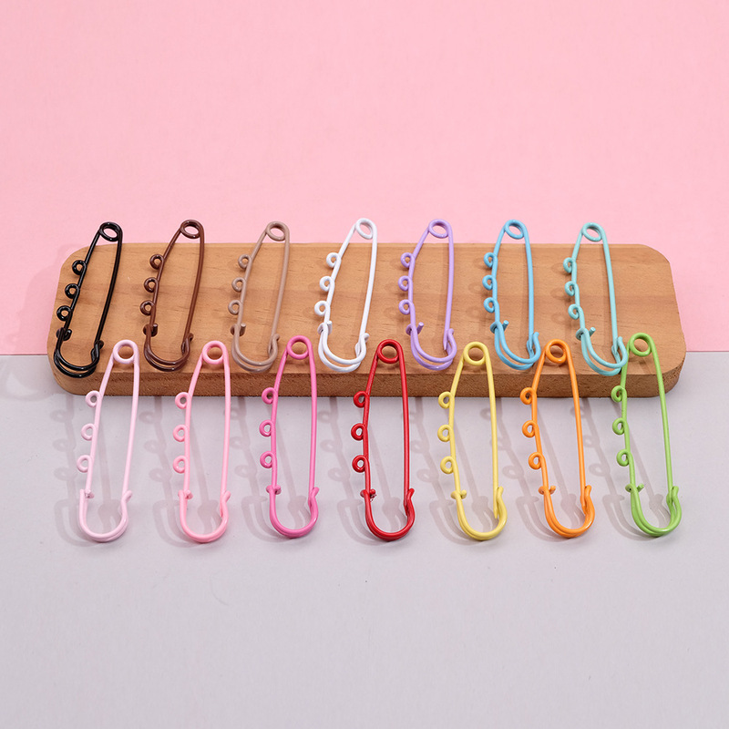 High-Quality Large Bright-Colored Three-Hole Paperclip Keychain Ring Bag Pendant Stationery Gift Handmade Accessory
