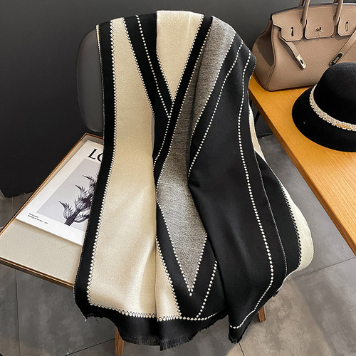  New Scarf Women's Autumn and Winter Korean Style Shawl Student Couple Soft Scarf Imitation Cashmere Warmth