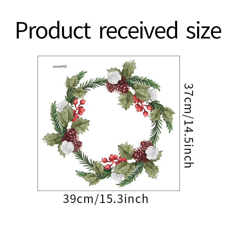新しいクリスマスの花輪サンタクロースのガラスのショーウインドーの壁面の装飾の壁のステッカーは自らくっつきます。|undefined