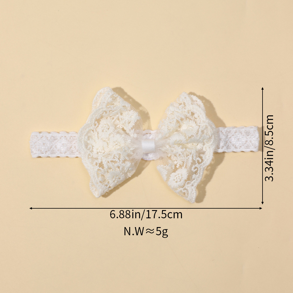 Nuovi accessori per capelli per bambini Europa e Stati Uniti vendita calda fascia per capelli con fiocco in pizzo per bambini fascia elastica per bambini all'ingrosso_voghion.com
