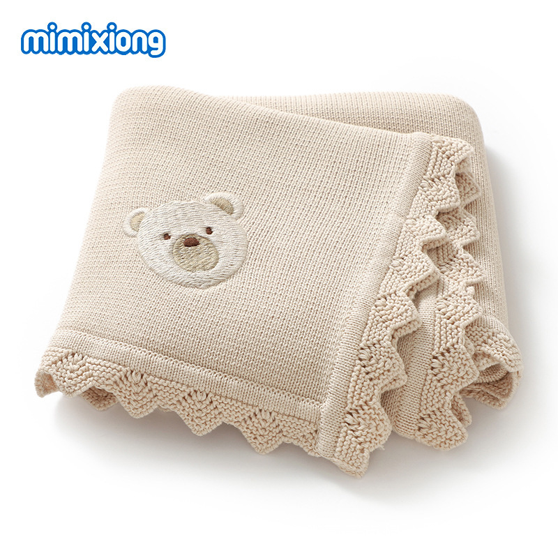 INS venta caliente primavera y otoño nuevo bebé tejido lindo oso patrón bolsa cubierta a prueba de viento para cochecitos de bebé para hombres y mujeres