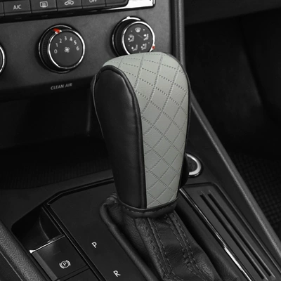 Sürətlər qutusu və əl tormozu başlıqları, Cover Car Leather Breathable Gear - automatic-transmission-black-gray