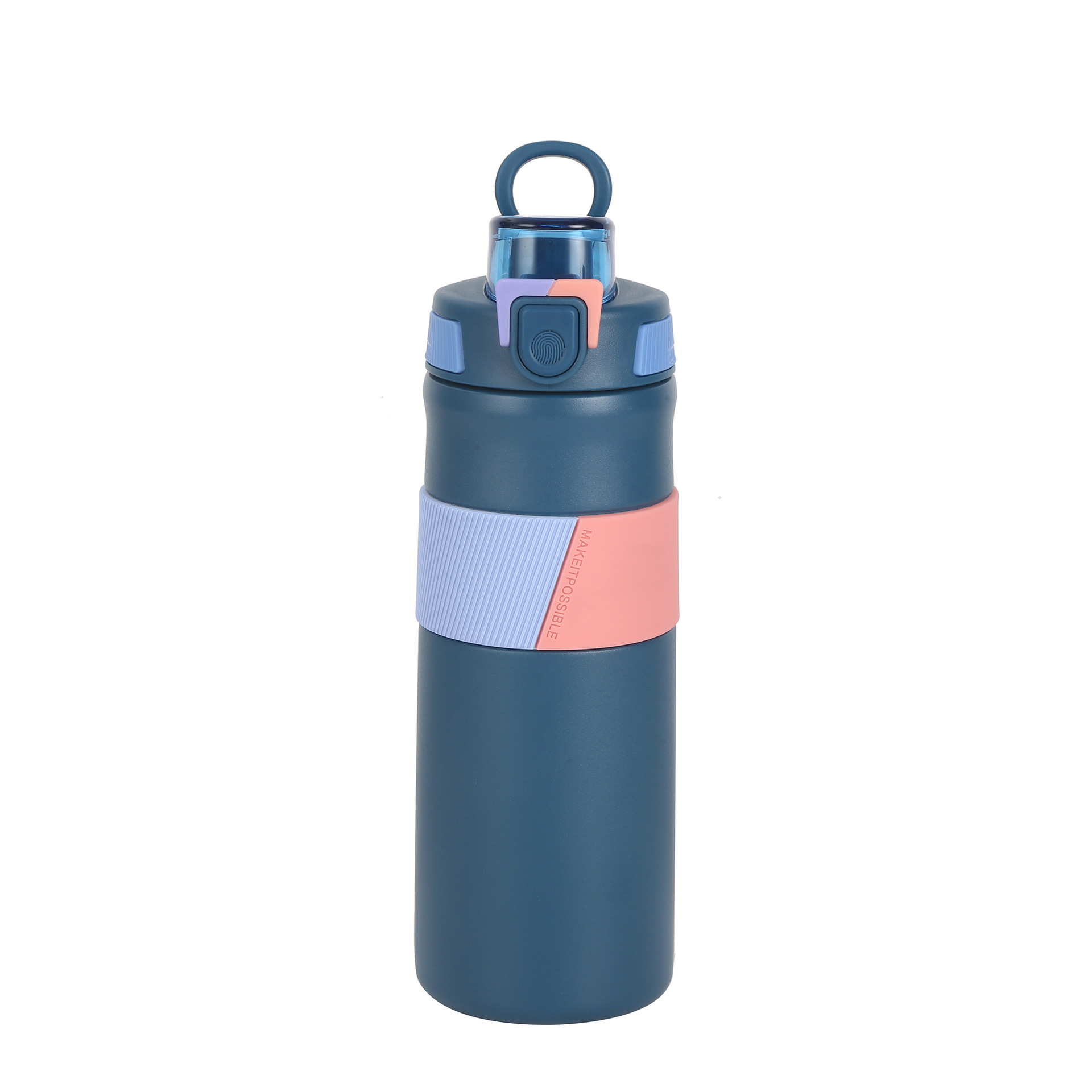 Color de empalme creativo 316 taza de acero inoxidable portátil anillo de elevación taza de agua deportiva para hombres y mujeres simple taza de rebote al por mayor