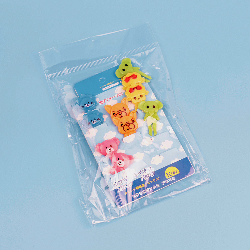 Cartoon japonés encantador tenedor de fruta transfronterizo venta caliente stick de fruta creativa decoración mini tenedor de fruta al por mayor