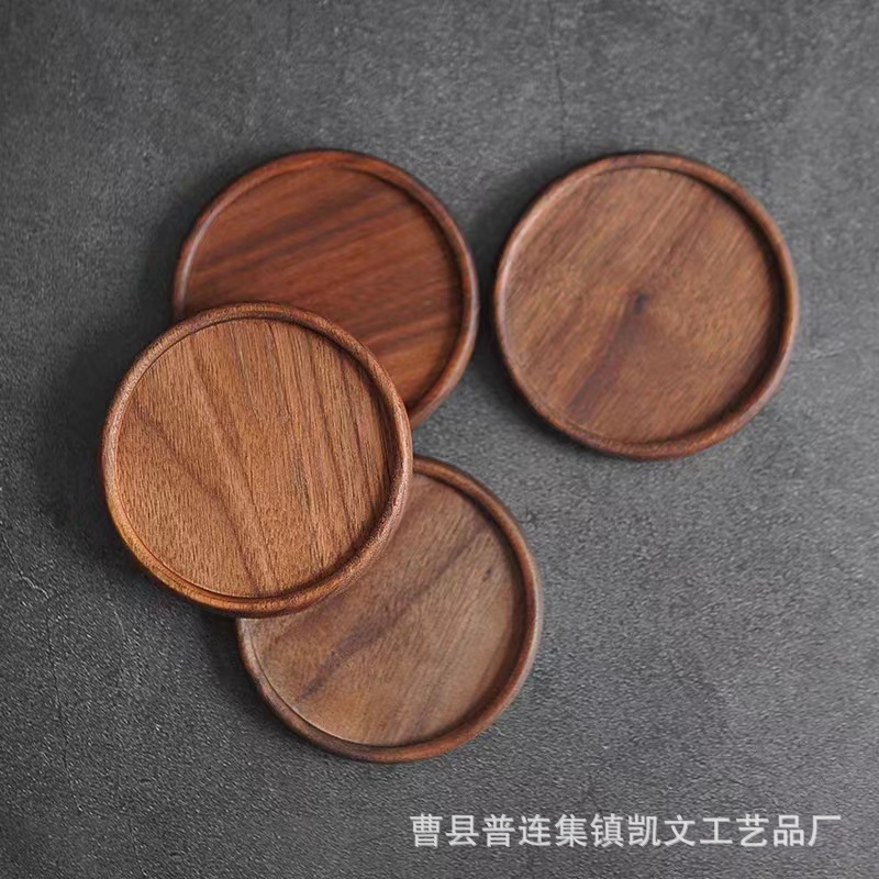木质创意实木杯垫咖啡垫 logo刻字定 木茶盘杯托茶垫木制茶托日式