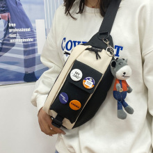 胸包男女斜跨包登山骑行背包大容量多功能单肩斜挎包腰包撞色设计