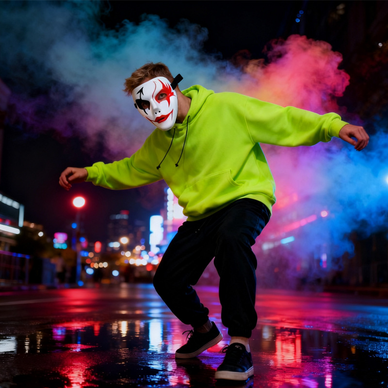 Amazon máscaras de baile callejero máscaras en V bailarines hip hop ghost walk party disfraz props de rol