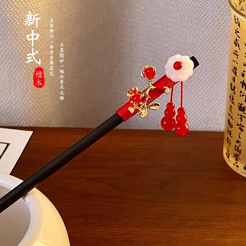 Estilo antiguo borla horquilla de las mujeres nuevo estilo chino mapache Han accesorios de ropa de alta calidad updo pelo Maxi falda horquilla paso agitar tocado