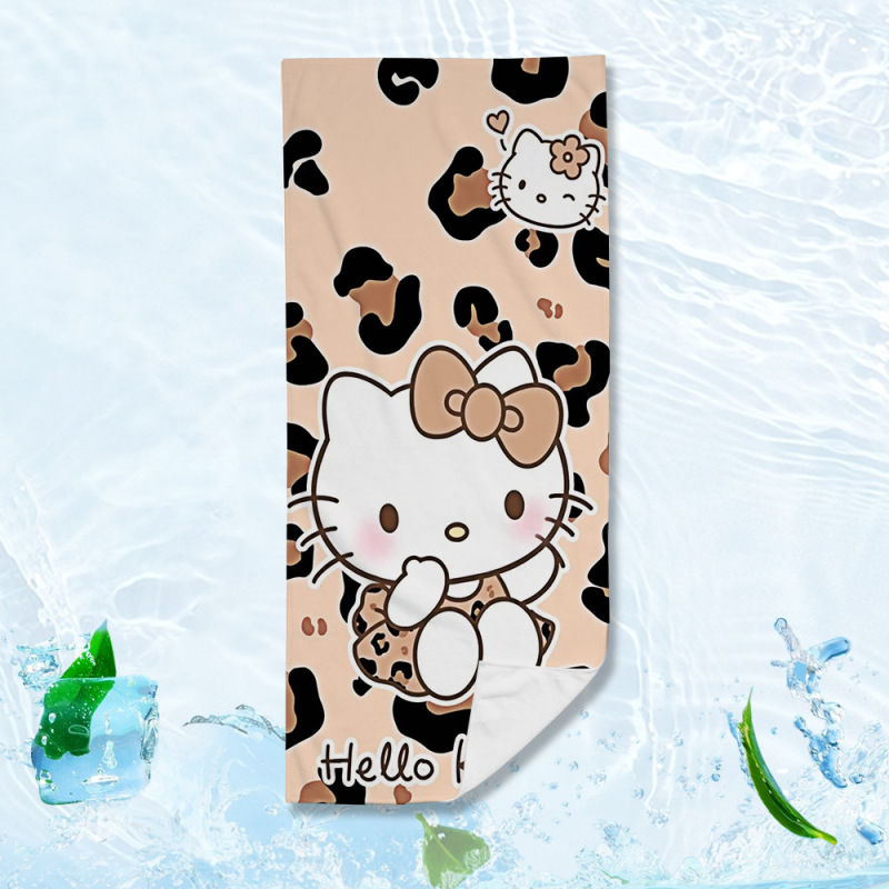豹纹kitty猫运动毛巾擦汗降温必备健身毛巾吸水运动毛巾擦汗巾|undefined