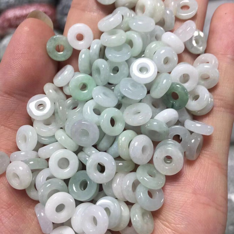 翡翠a商品の小さい円の散珠の大きい穴の玉の玉の玉の氷の種の玉の輪のイヤリングのイヤリングのイヤリングのペンダントの10mmdiyの部品|undefined