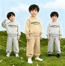 HD2025秋冬新款字母印花圆领套头休闲帅气卫裤 男童卫衣两件套装