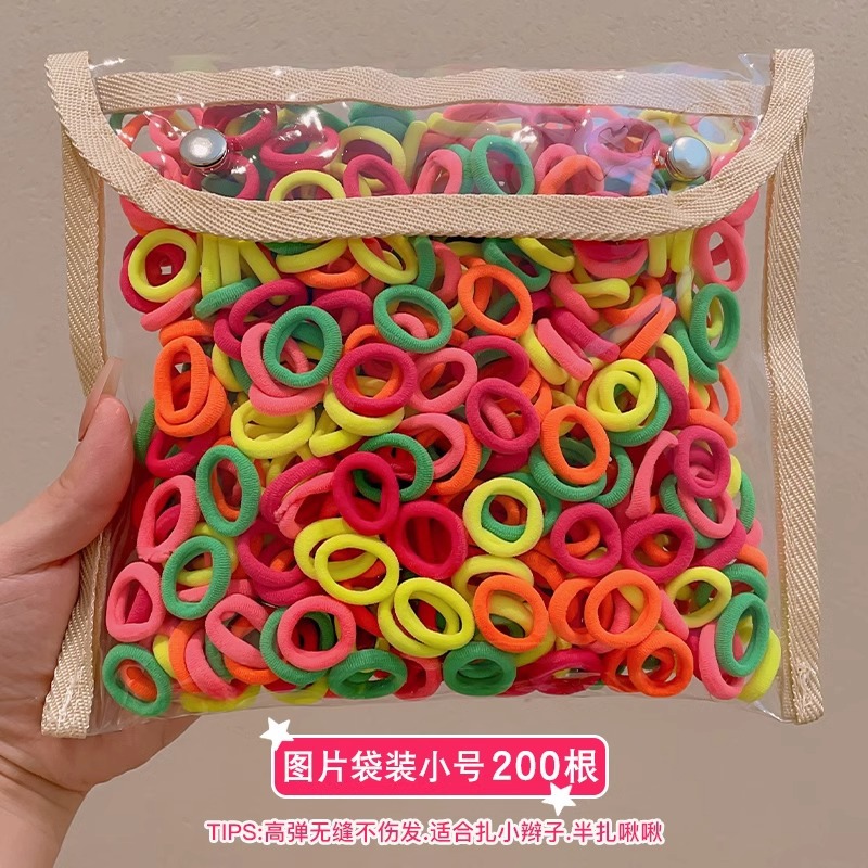 Anillo de cabello de color para niños banda de goma de alta elasticidad cuerda de cabeza niñas no lastimas toalla de cabello anillo de cabello cuerda de goma adornamiento para el cabello