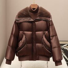 少量服饰海宁90%鹅绒桑蚕丝羽绒服2025冬季新款水貂毛领防寒外套