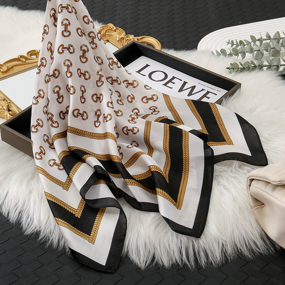 Moda de alta calidad, bufandas de seda femeninas versátiles, nuevos bufandas cuadradas de seda, decoración profesional de impresión coreana, bufandas de cuello