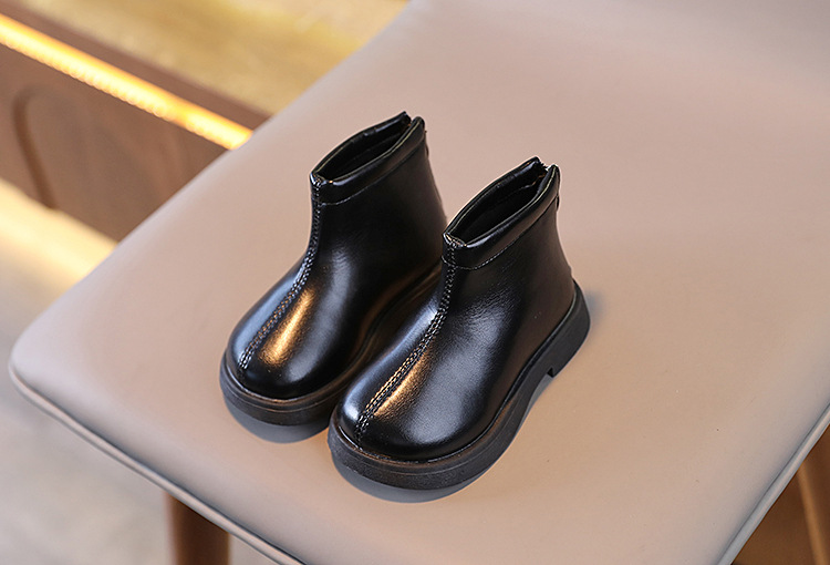 Botas martin infantis estilo britânico em couro macio_voghion.com