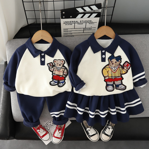Men's Spring and Autumn Sweat Suit Set for 1-2-3 to 4-5 Year Old Girls, Children's Fashionable and Trendy Spring Outfit, Two-Piece Set