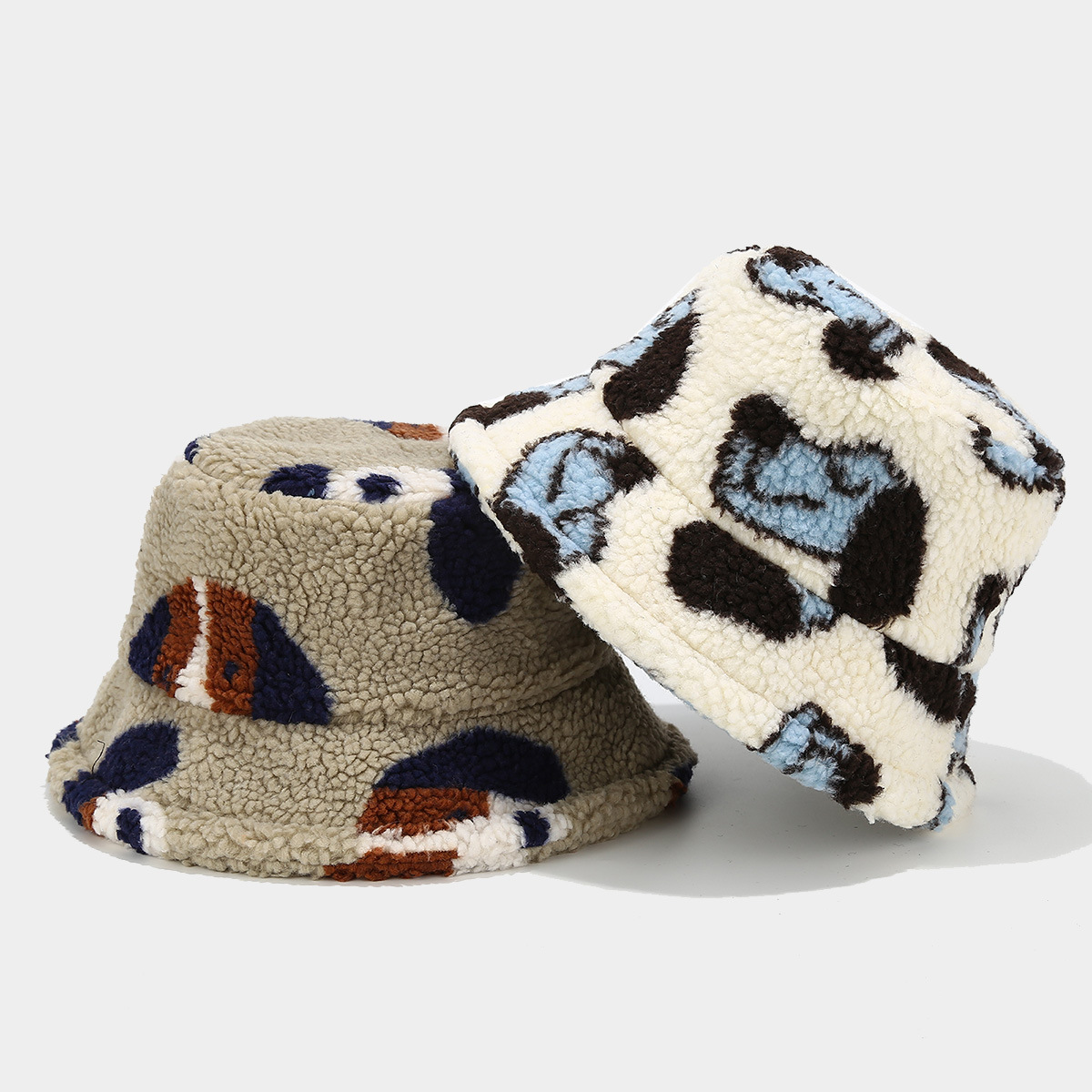 Amazon nuevo sombrero al aire libre de otoño y invierno para mujeres sombrero de bañera de cordero lindo perrito sombrero de peluche para hombre