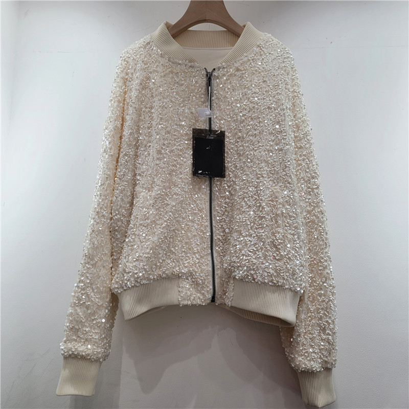 2026 primavera nueva moda coreana suelta chaqueta de béisbol brillante chaqueta de cuello largo