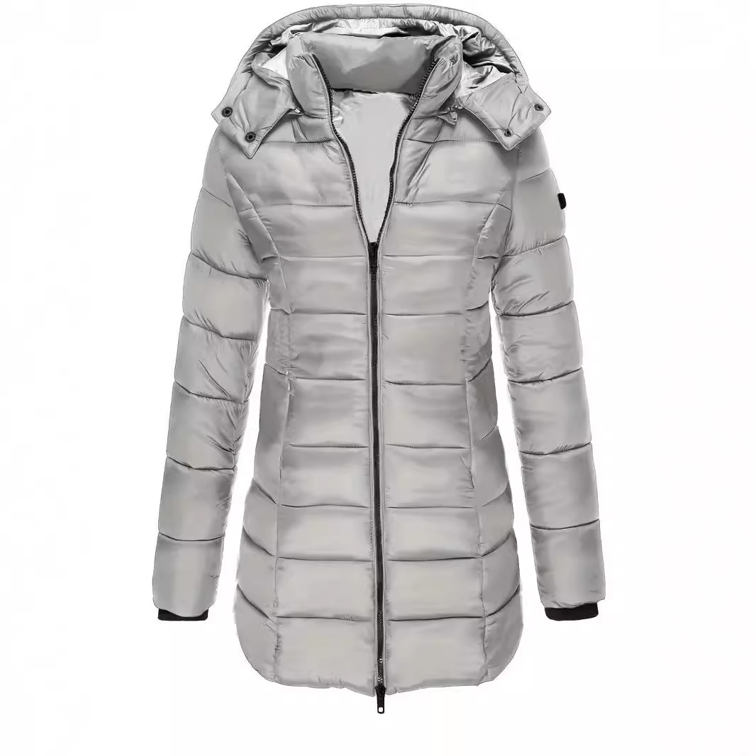 Women's Clothing round winter cotton coat women's mid length slim cotton jacket warm down cotton coat_voghion.com