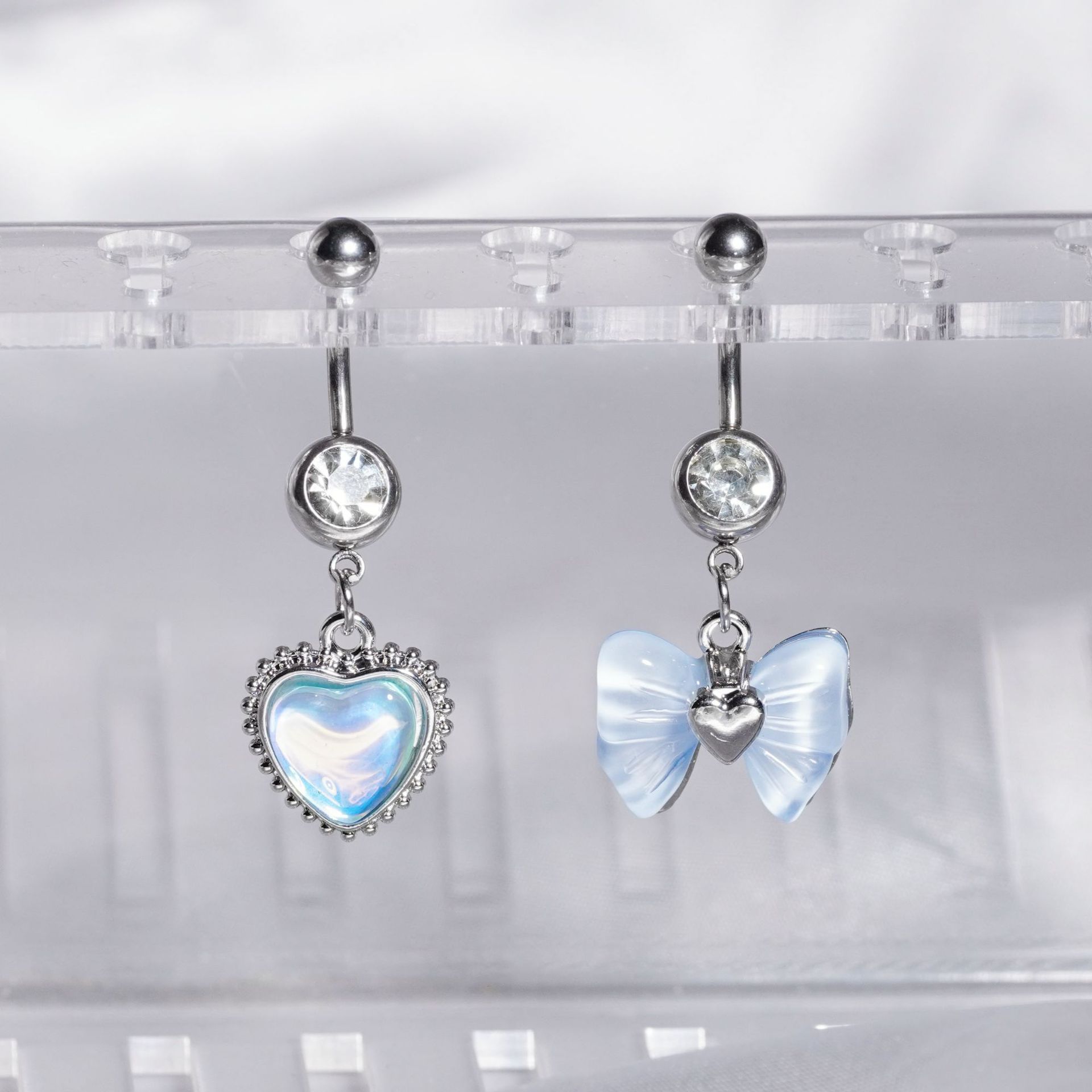 Personalisierter Bauchnabelpiercing Aus Edelstahl Mit Herz Und Zirkon_voghion.com