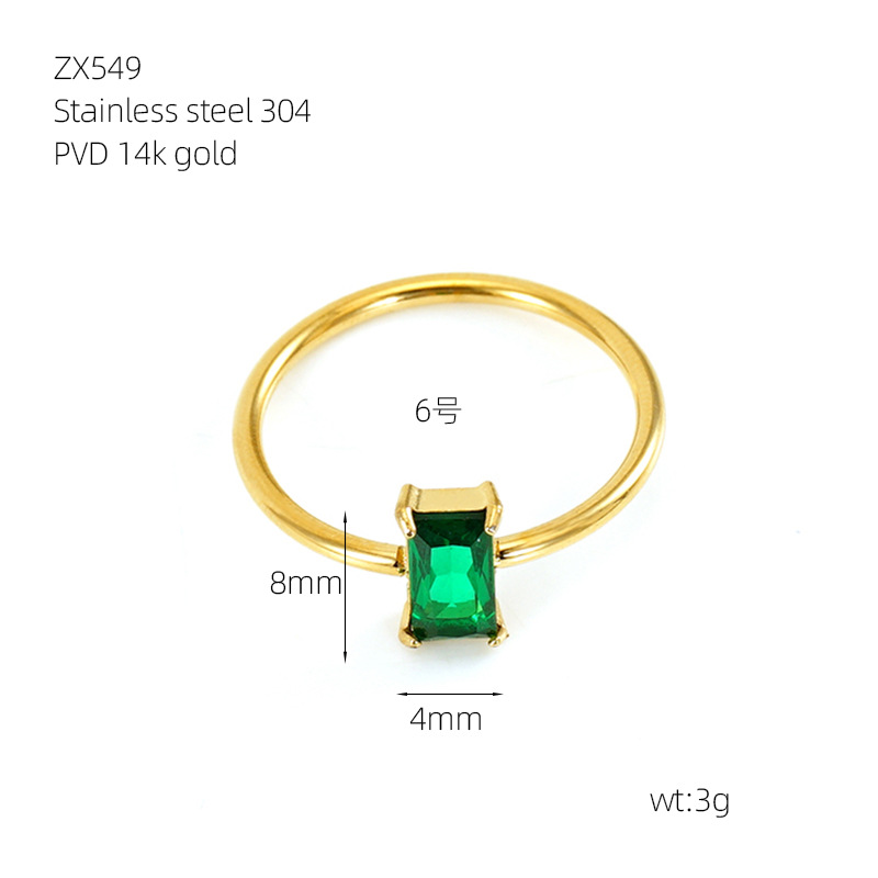 Acero inoxidable transfronterizo color verde tinta collar pulsera anillo conjunto de joyería chapado al vacío oro 18K joyería de acero titanio