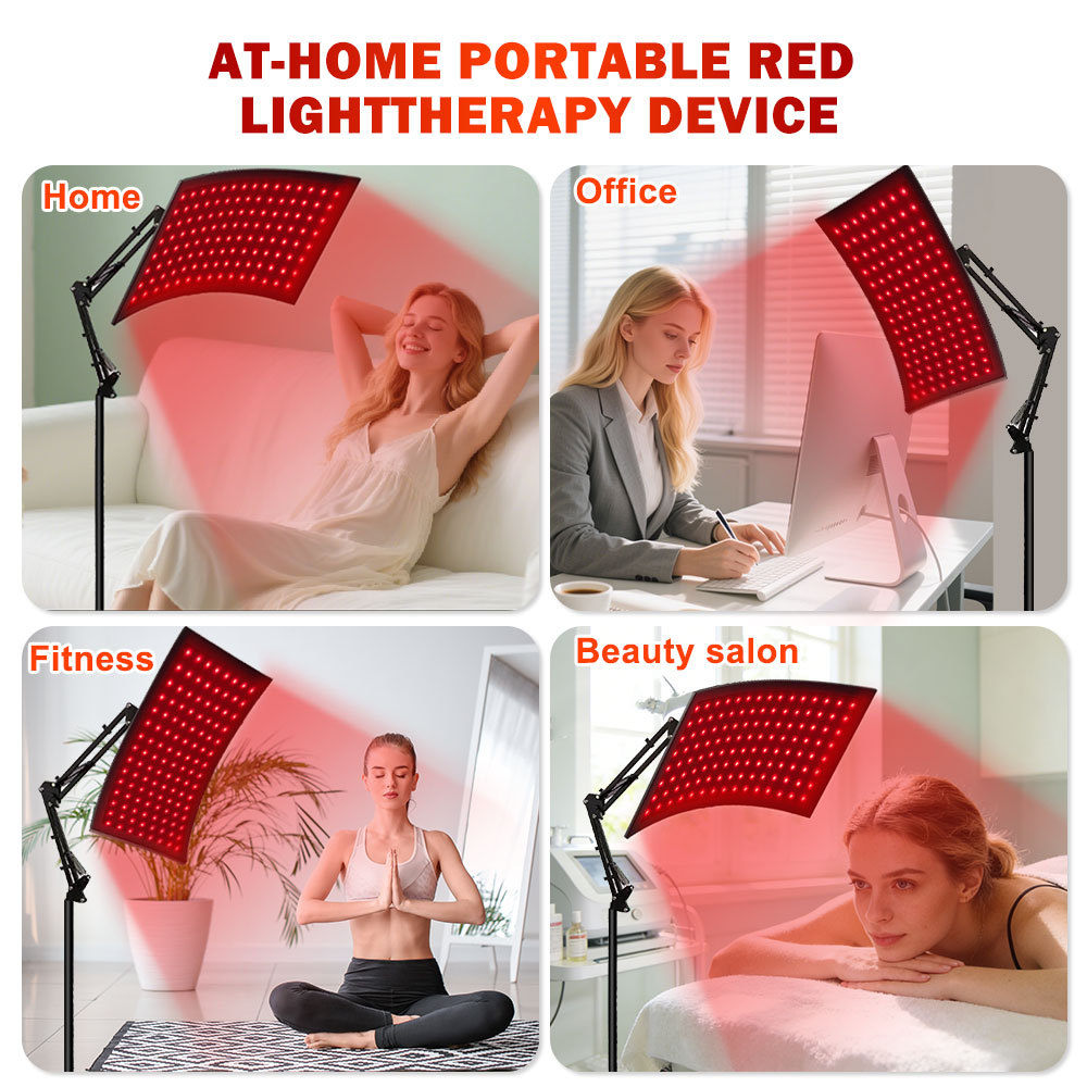 Lámpara de fila transfronteriza soporte de luz de fisioterapia luz giratoria de suelo luz roja luz infrarroja luz bicolor