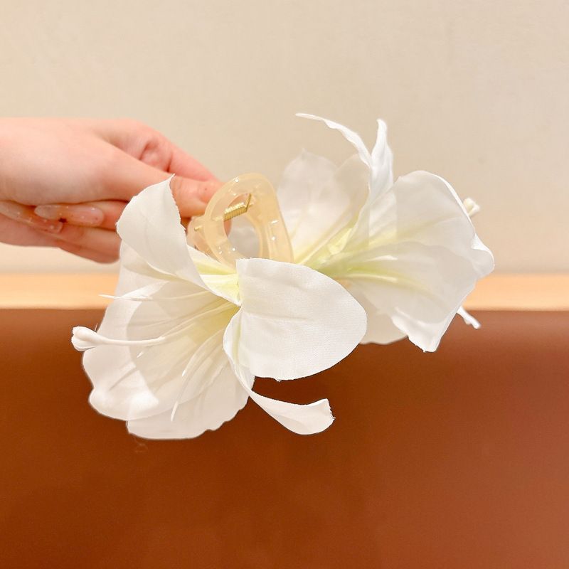 Camellia clip de cabello de tiburón clip de cabello de cabello de mujer detrás de la cabeza pequeña clip de cabello nuevo estilo chino de alta calidad clip de cabello de flores