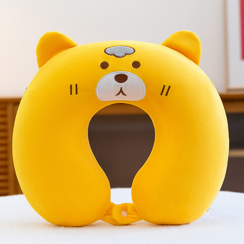 Nueva memoria de dibujos animados Almohada cuello de algodón Almohada en forma de U Almohada de viaje Siesta artefacto Oficina Dormir almohada almohada cuello protector