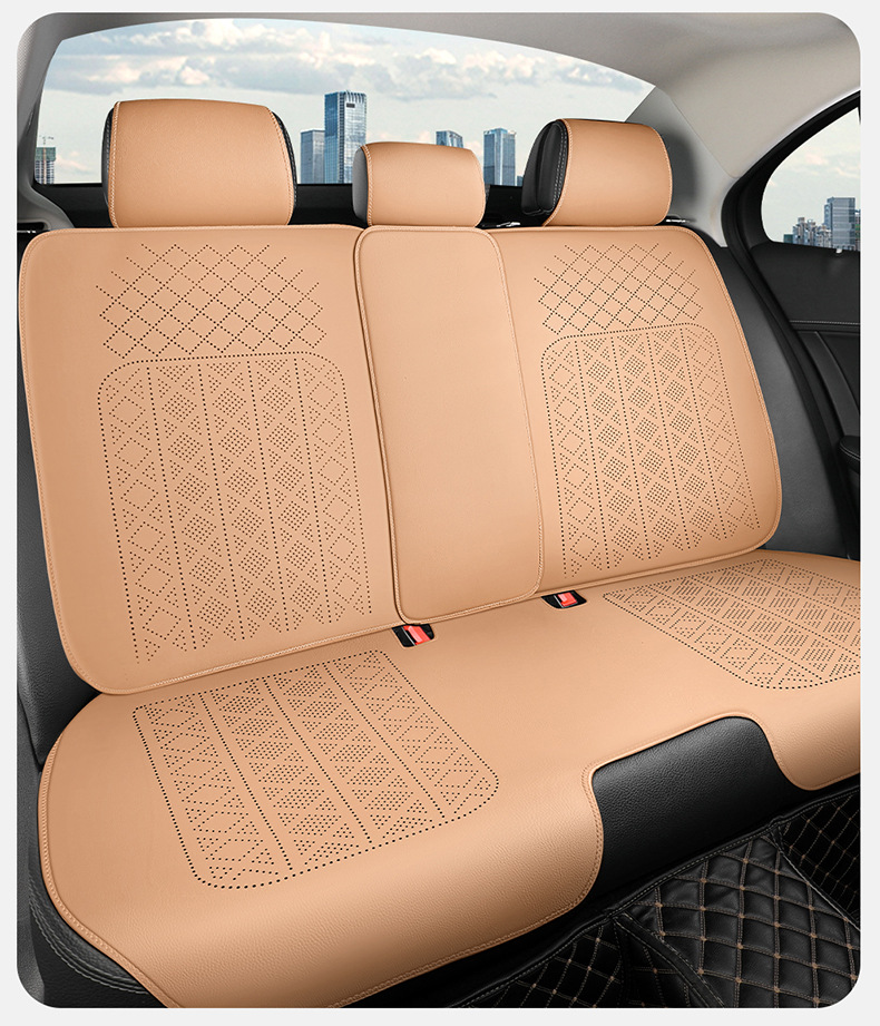 2026 New Model All-Season Universal Cowhide Texture Saddle Pad Multi-Piece Set, Wear-Resistant and Breathable Car Interior Seat Cushion