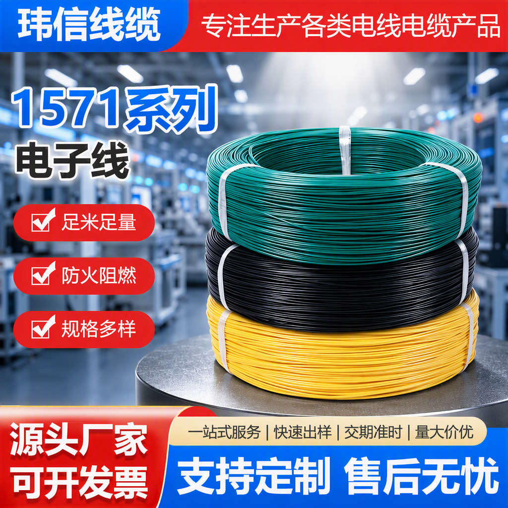 1571电子线24PVC配线单芯电器连接线端子插头线束多股线材并线